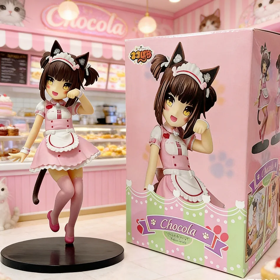 Heiß begehrte Cat Maid Anime NEKOPARA Figur Chocolates Vanilla Pretty Cat Style Modell PVC Statische Kinder-Spielzeugfigur Sammlerstück Geschenk Puppe