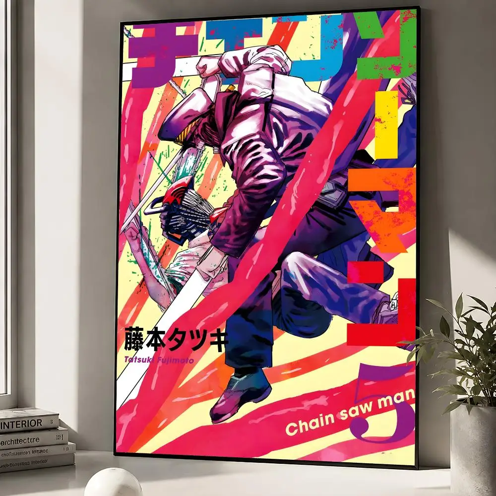 Anime Chainsaw Man Denji Pochita Makima Poster zum Abziehen und Aufkleben, Wandkunst, PP, wasserfest, HD, Schlafzimmer, Wohnzimmer, Heimdekoration, Geschenk – Detail 23