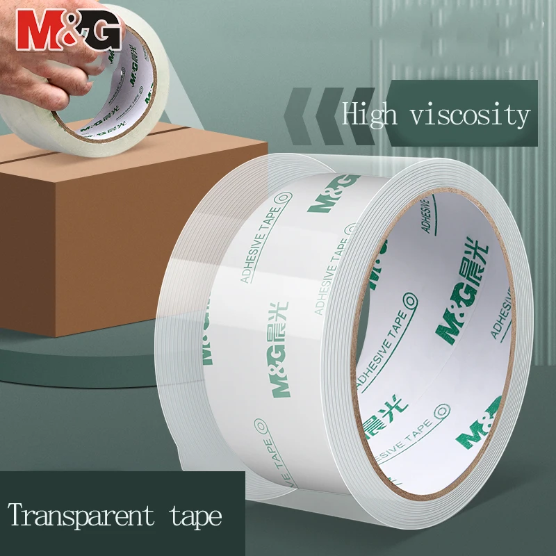 Cinta transparente M & G, cinta ancha grande, embalaje exprés, cinta de sellado impermeable fija, cinta de sellado de alta viscosidad, papelería y de