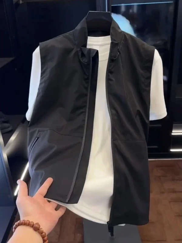 

Мужской элитный жилет на молнии большого размера 300, модный брендовый жилет с воротником-стойкой, осенний новый спортивный жилет на открытом воздухе