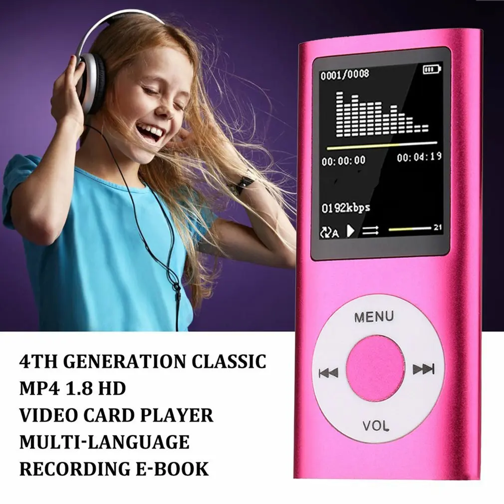 1.8 Inch MP3 Player Music Player With FM Radio Video Player E-book Built-in Memory FM Radio Hifi MP4 Palying Music Machine Hot