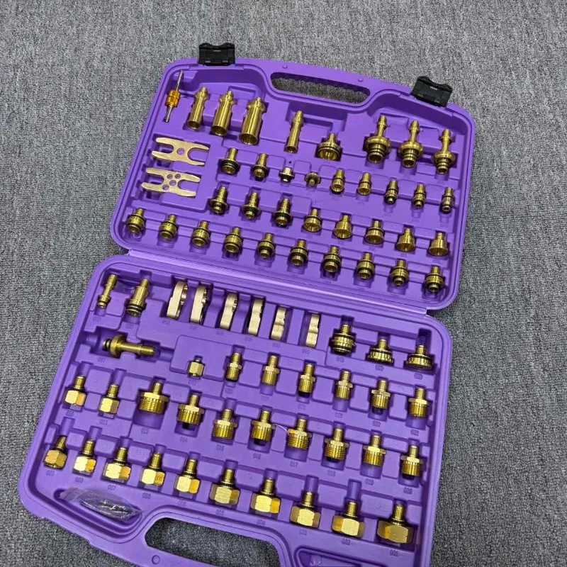 Detector de fugas de coche, herramienta de reparación de automóviles, excavadora de vehículos, aire acondicionado, condensador, 56 piezas