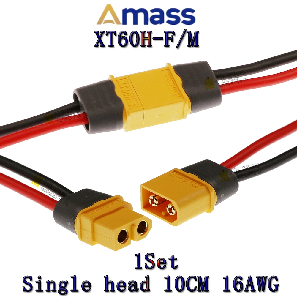 1pcs Amass XT60H-F/M T model airplane Plug Battery Connector Set Male Female Gold Plated Banana Plug for RC Parts With line 10CM