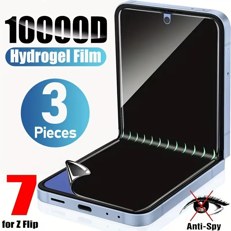 3Pcs Hydrogel Privacy Protective Film for Samsung Galaxy for Z Flip 8/7/SE Z Flip 6 Z Flip 5 4 3 Anti-spy Film