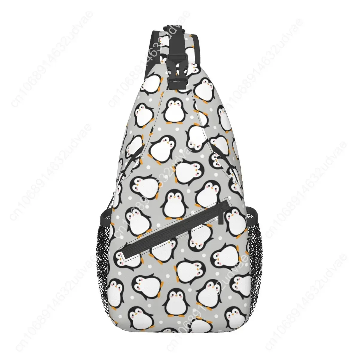 Cute Penguin Sling Bags Chest Crossbody Shoulder Backpack Outdoor Hiking Daypacks Cartoon Animal Casual Bags