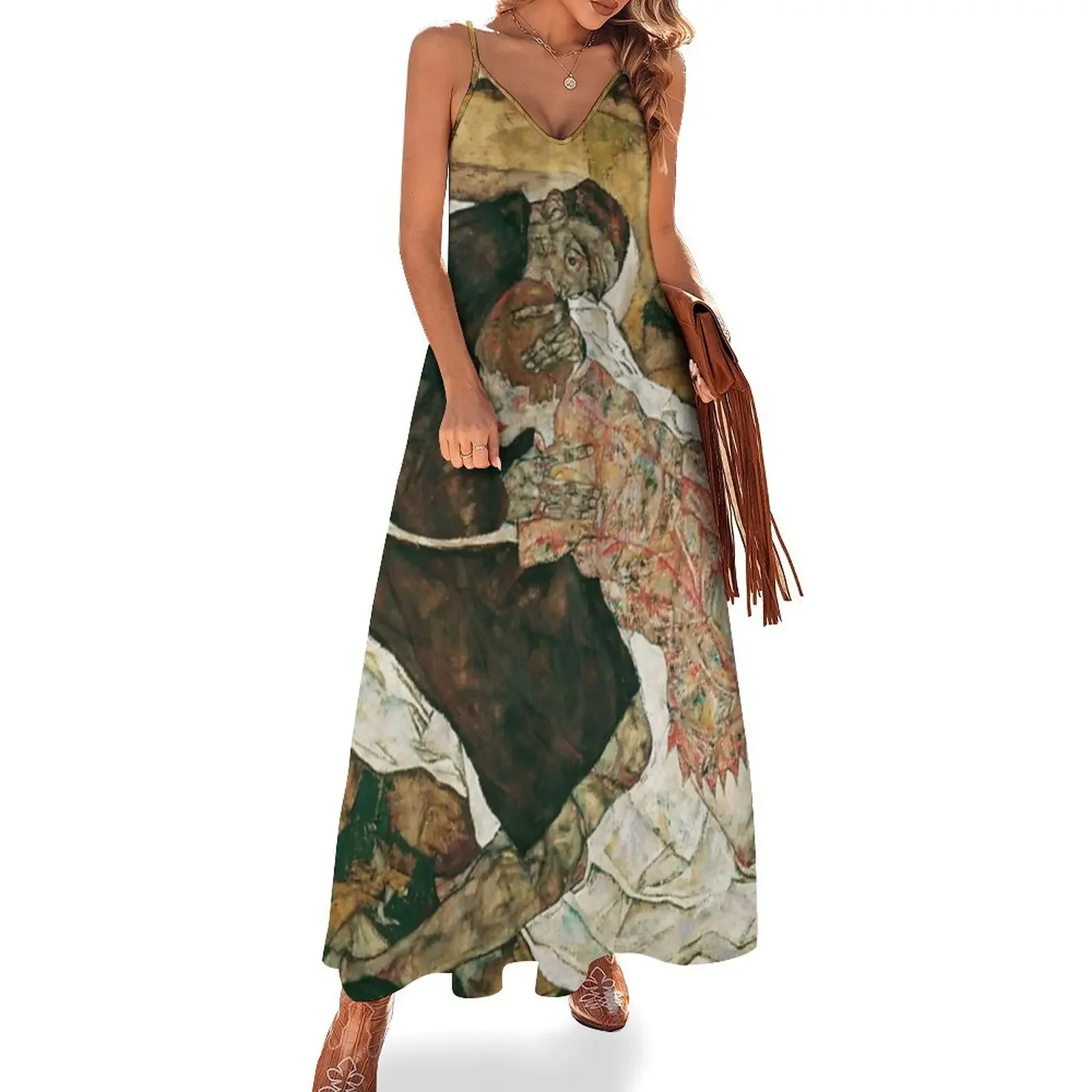 

Egon Schiele - death and the maiden Sleeveless Dress elegant women's dresses sale dresses summer woman 2025