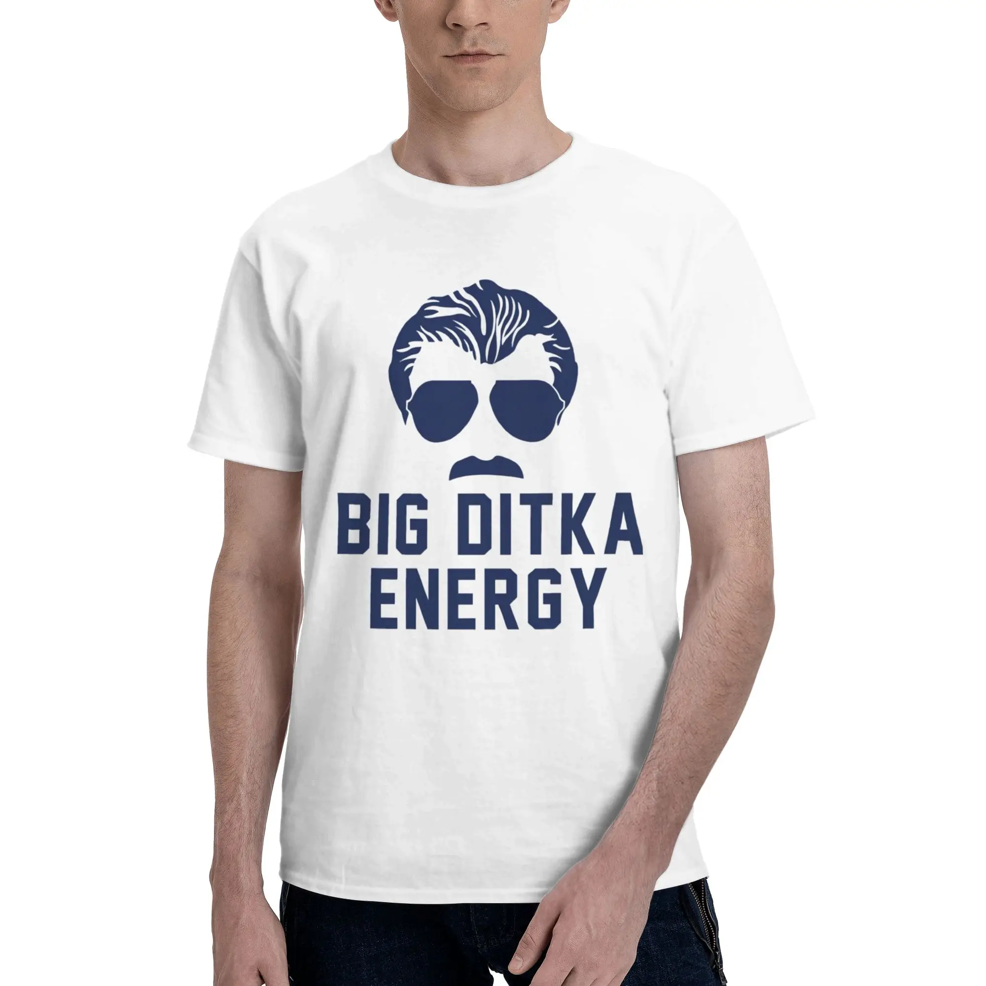 Printed RIP Mike Ditka  T Shirt for Men Women  Pure Cotton T-shirts Short Sleeve Clothes