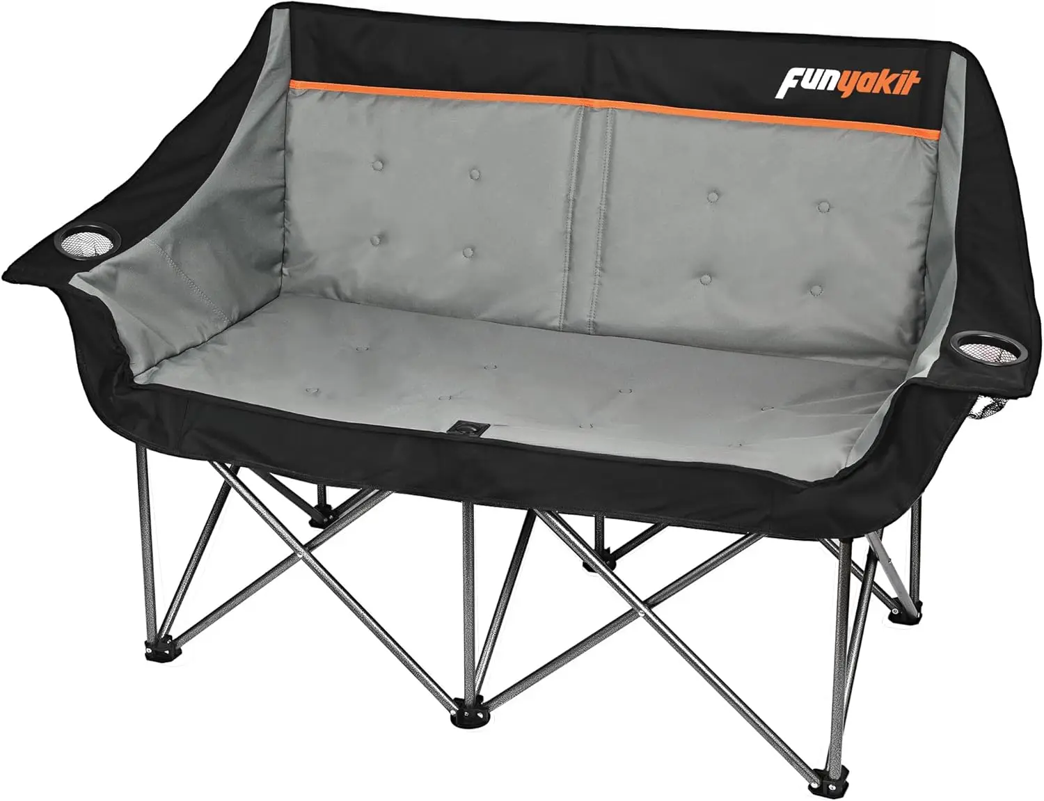 

Double Camping Chair 600LBS Capacity, Folding Loveseat with Cup Holders, Oversized Outdoor Patio Chair for Beach, Fishing