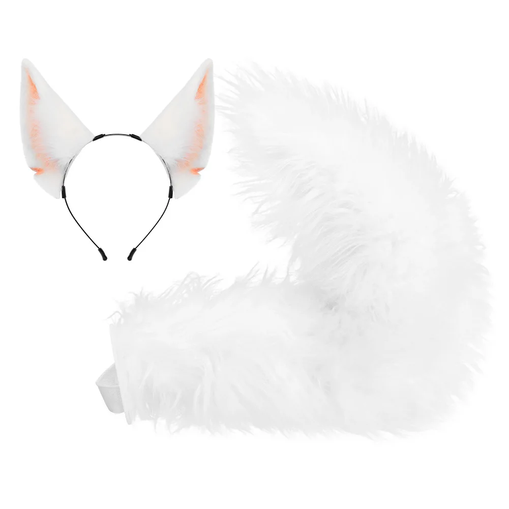 

Light and Night Sariel Set Fox Ears Plush Tail Halloween Party Performance Hair Hoop Cosplay Costume Accessories Anime Con Props