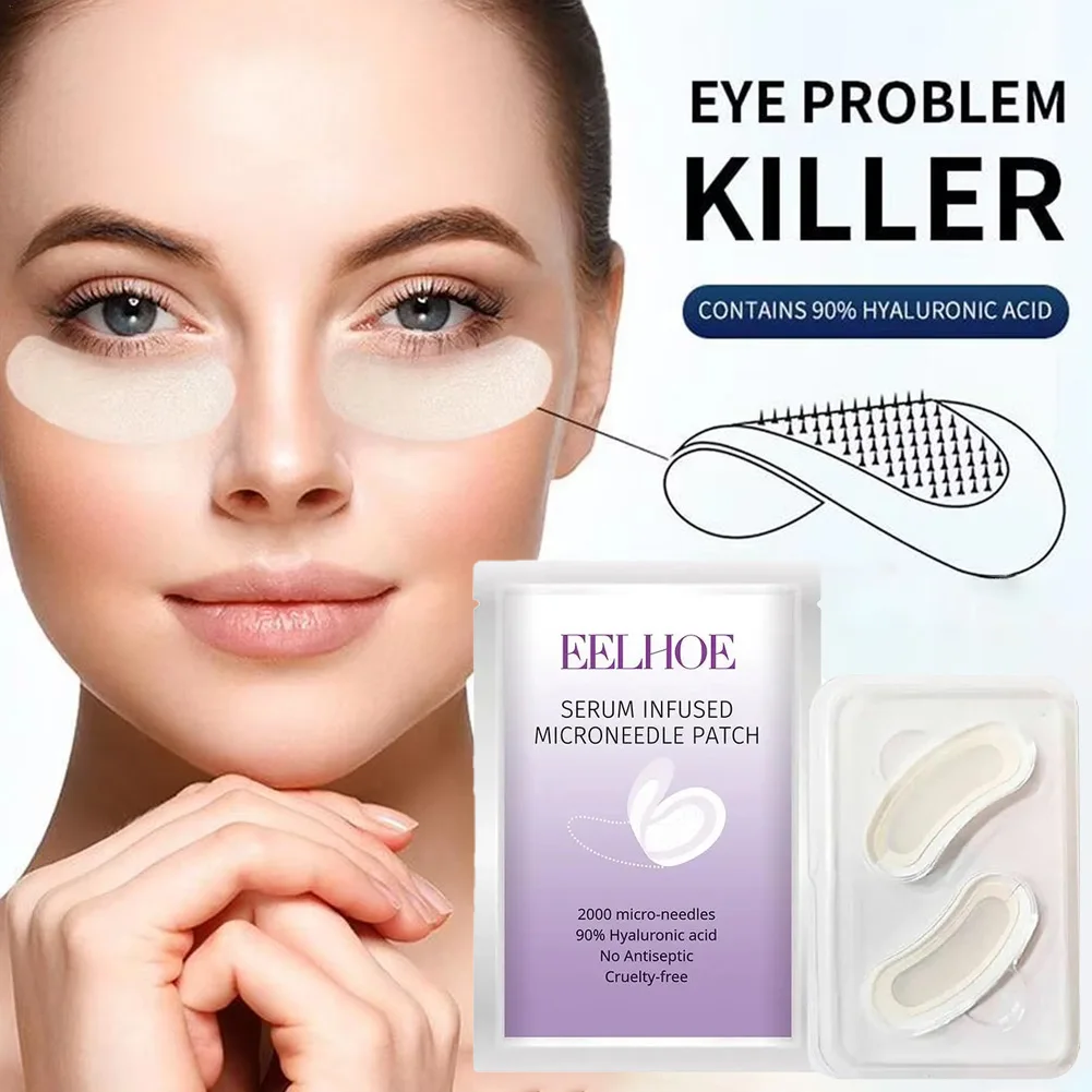 1 Pair Micro-needle Eye Patch Mask Anti-Wrinkle Patches with Collagen for Deep Hydration to Smooth Crow's Feet and Puffy Eyes