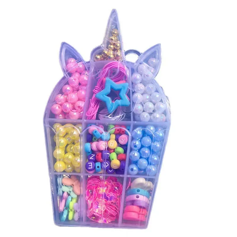 Diy Children’s beading amblyopia correct wear beading puzzle toys European and American girls hand-made Necklace Bracelet set
