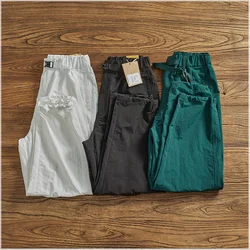 Summer new Japanese trend high arcade can work pants outdoor loose straight leg casual pants for men