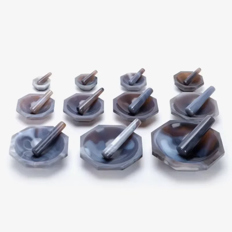 High Quality Natural Agate Mortar and Pestle for Lab Grinding 110mm 120mm 150mm 160mm 200mm