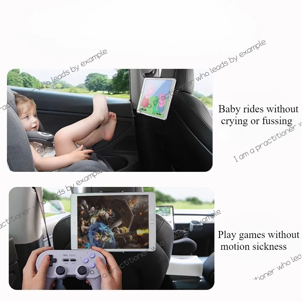 For Tesla Model 3 Y 2025 Back Seat Phone Holder 2 hooks 360° Rotate Stand Auto Headrest Bracket Support For Tablet PC iPad Mini