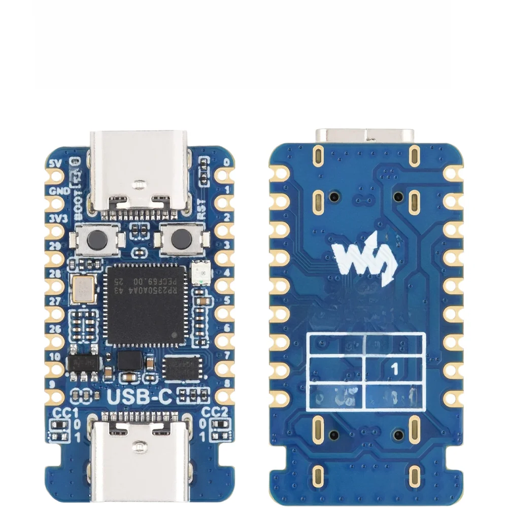 RP2350A Microcontroller Evaluation Board with Dual USB Connector Port ARM/RISC-V Architecture Compatibility for Academic for