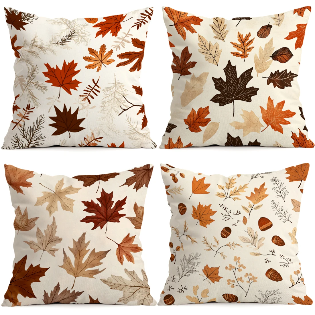 Autumn Maple Leaves Pillowcase Printed Polyester 40/45/50cm Throw Pillowcover Decorative Sofa Cushion Pillowslip Home Decor