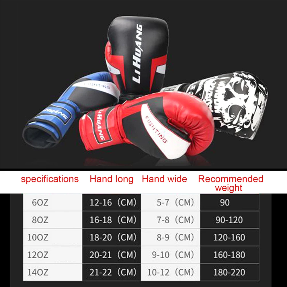 Boxing Gloves for Men Women Kids PU Leather for MMA Kickboxing Karate Muay Thai Martial Arts Punching Gloves Training Equipment