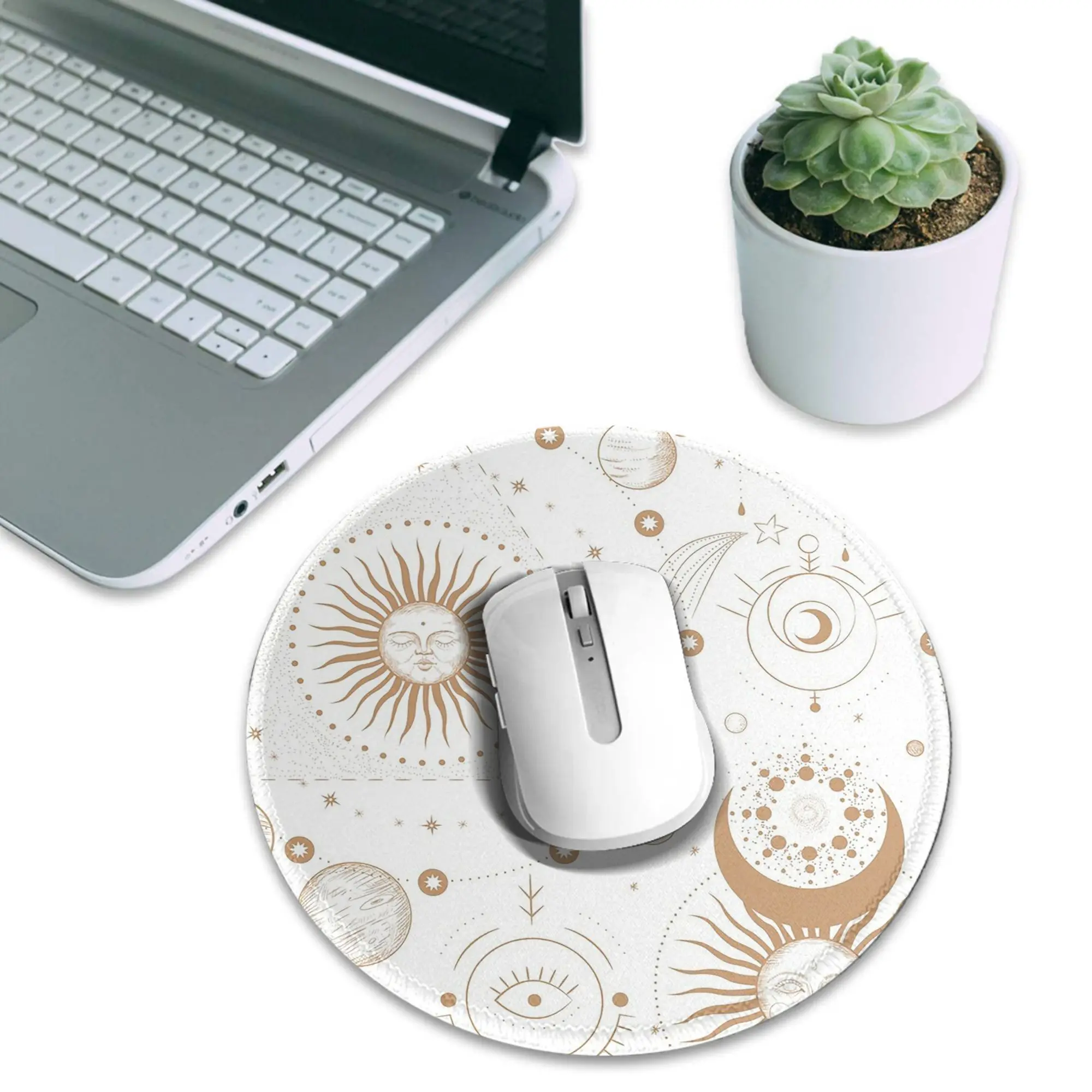Stars Sun Moon Constellation Planet Eyes Mouse Pad Computer Keyboard Mouse Mat PC Laptop Desk Mat Office Accessories Table Mats