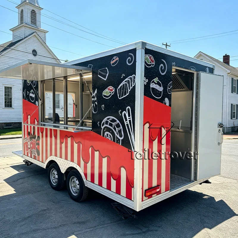 

Food truck Ice Cream Coffee Bubble Tea Food Truck Mobile Burger Pizza Snack Fast Food Trailer with Fully Equipped
