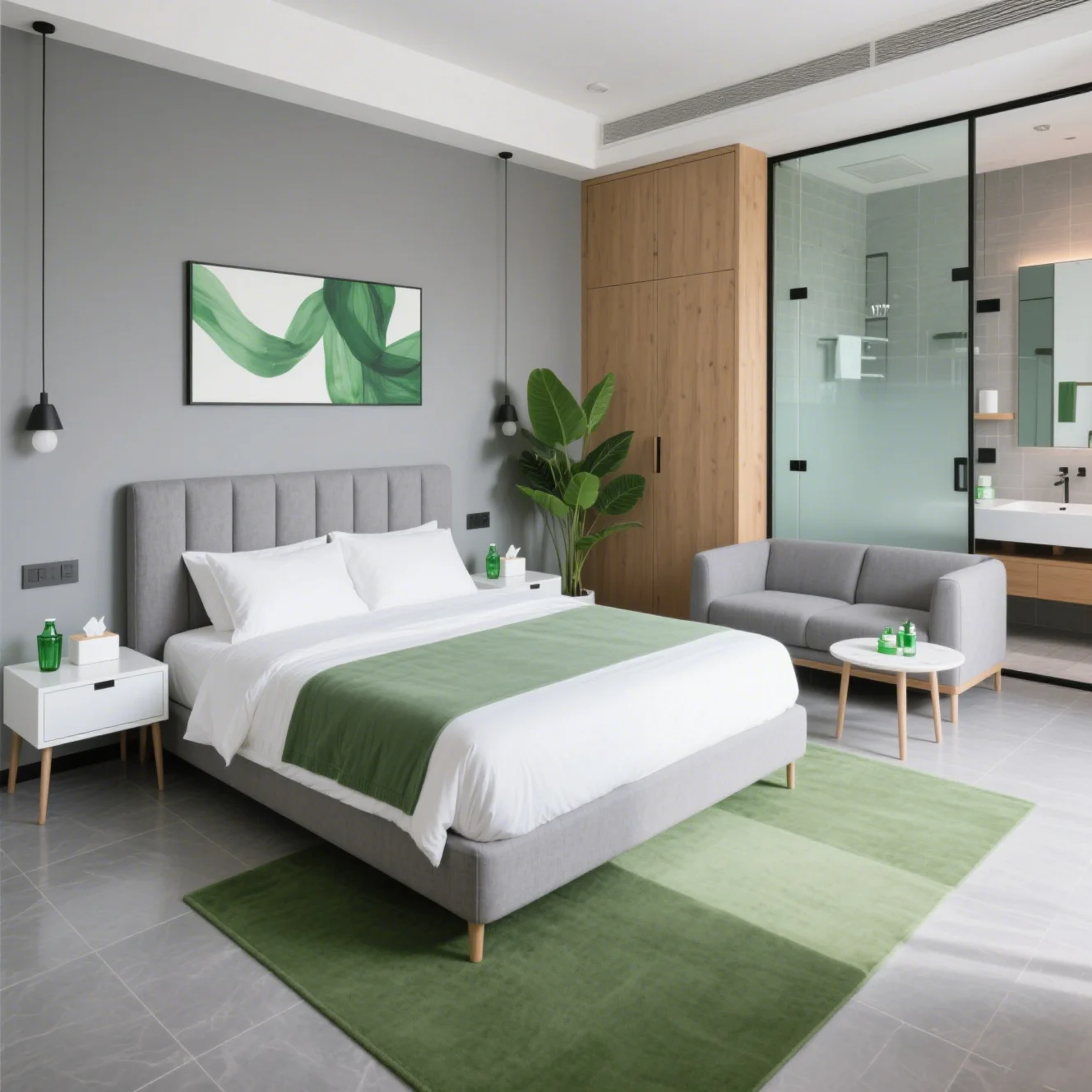#   Ensemble de mobilier de chambre d'hôtel moderne économique, ensemble complet assorti, lits d'hôtel Queen et King Size, panneaux de lit et armoires