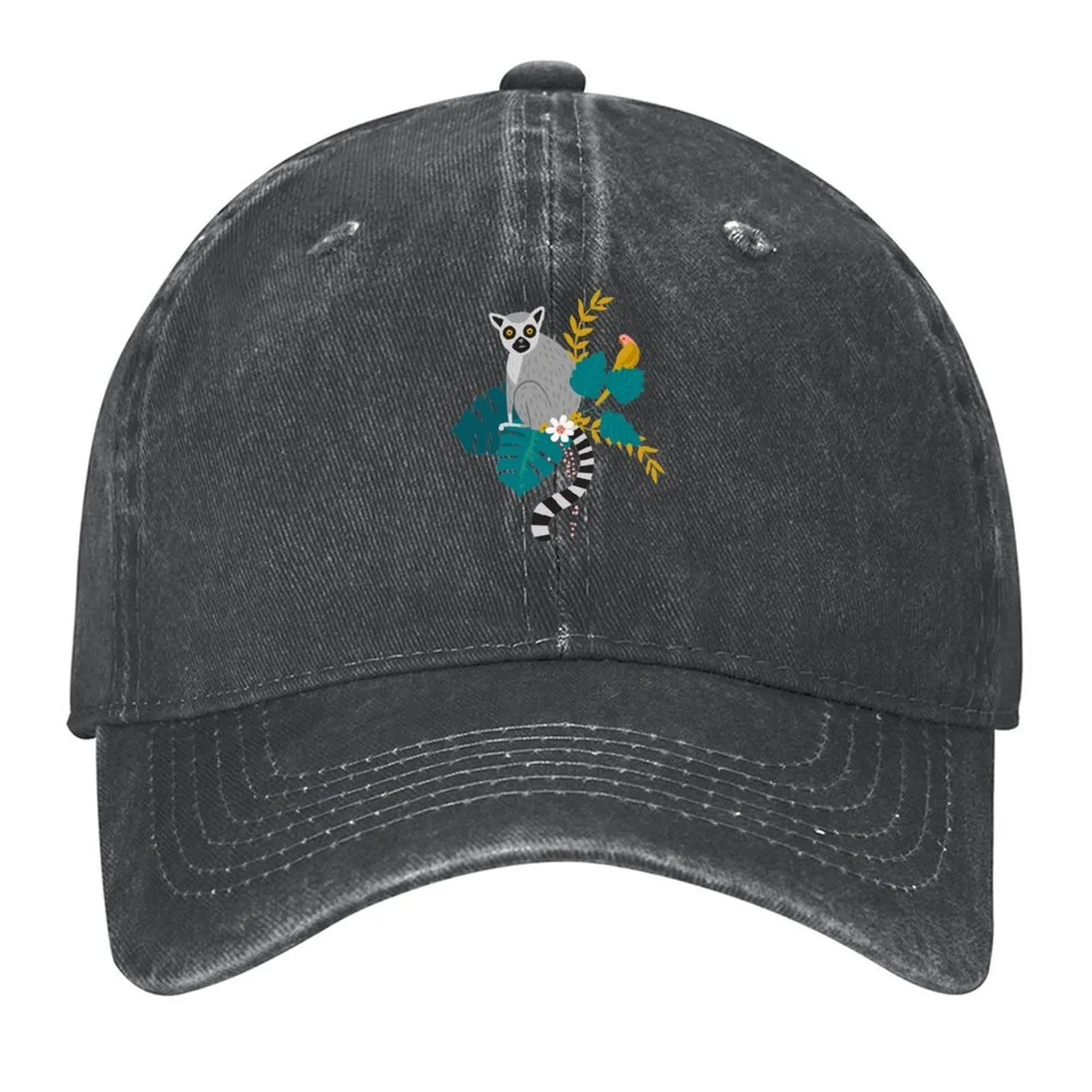 

Lemurs in a Blue Jungle Baseball Cap Beach Bag men's big size hat New Hat Beach Caps Male Women's
