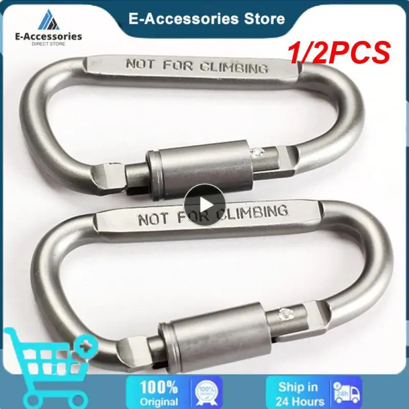

1/2PCS Camping Climbing Equipment Aluminum alloy Survival D-ring Locking Carabiner Clip Set Screw Lock Hanging Hook Buckle