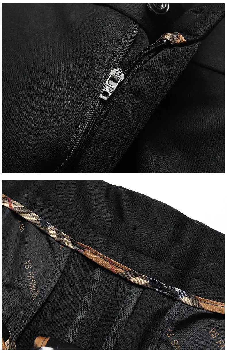Herren Stretch-Anzughose Business Casual Anzughose Knitterresistent 4-Wege-Stretch Golf Freizeithose Frühling Sommer Blau Schwarz – Detail 10