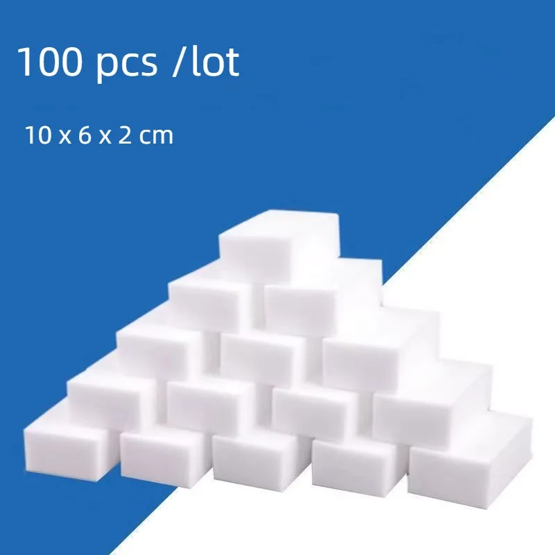 100 Pcs/lot Nano Cleaning Sponges Melamine Sponge Magic Sponge Eraser Melamine Cleaner for Kitchen Office Bathroom 10x6x2cm