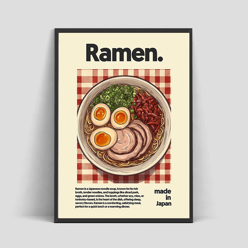 Asian Food Canvas Painting Poster Ramen Hot Pot Chinese Japanese Korea Cuisine Print Wall Poster Picture for Home Wall Arts