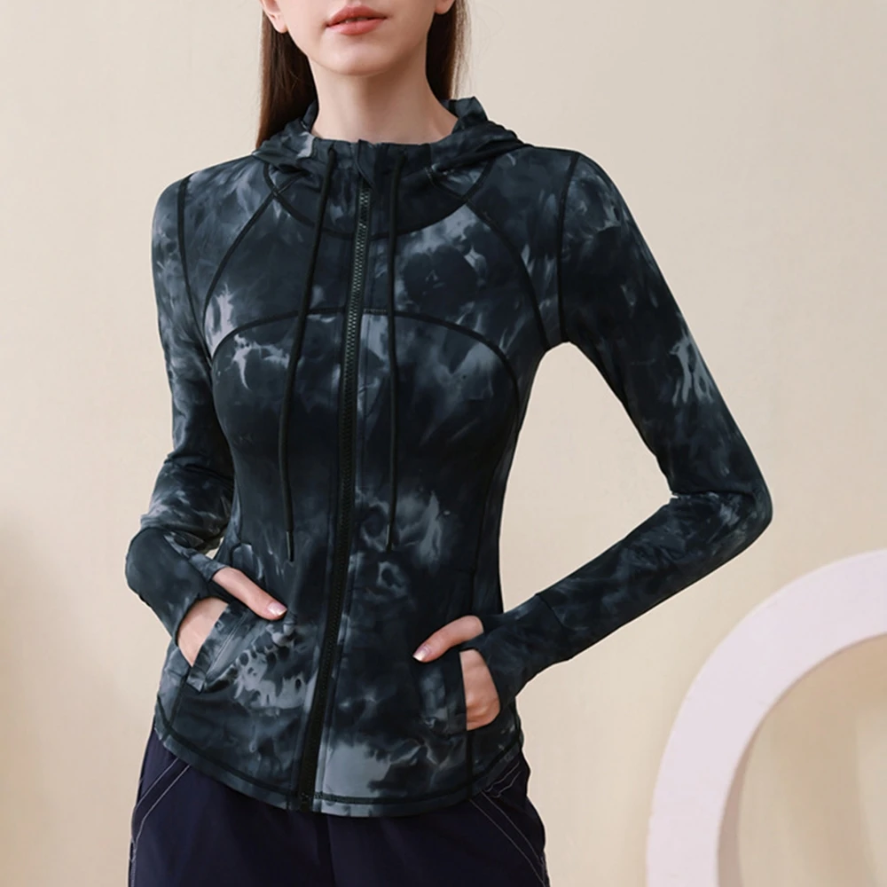 

Women's Tie-dye Lightweight Hooded Jacket Long Sleeve Casual Fashion Autumn Winter Modest Trendy Sportswear