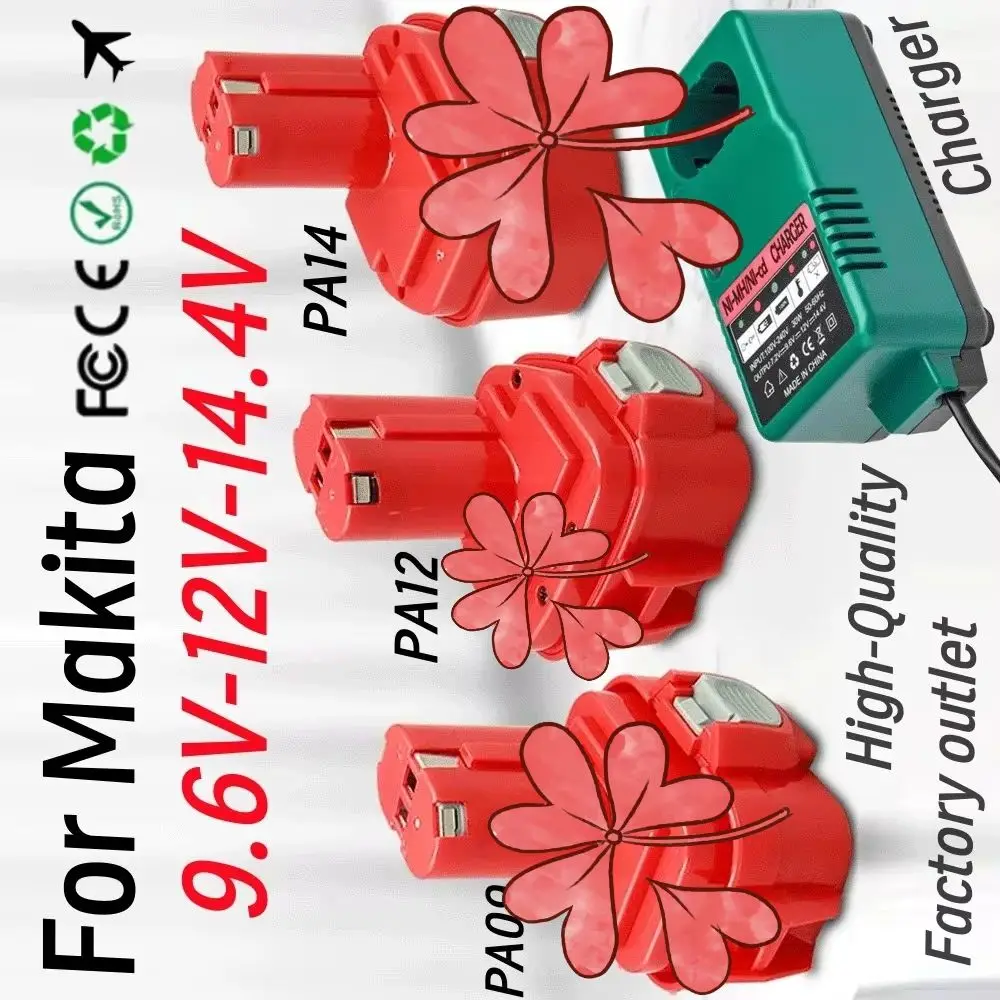 

14.4V For Makita NI-MH 9.6V 12V Replacement Batteries Cordless screwdriver battery For Makita PA12 PA14 PA09 battery