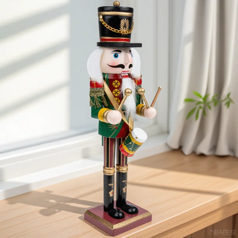 

Christmas Desktop Nutcracker Wooden Ornament Xmas Tabletop Decor Premium Craftsmanship Safe Home Hotel Restaurant Coffee