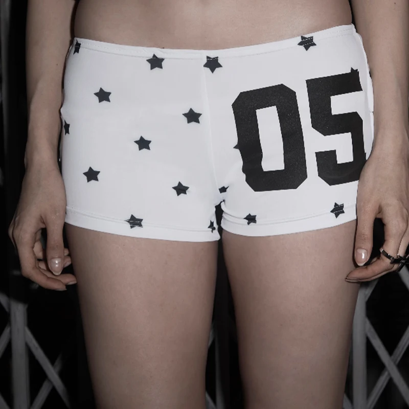 Spring and summer new women's shorts black and white polka dot sexy slim fit shorts with folded waves at the back