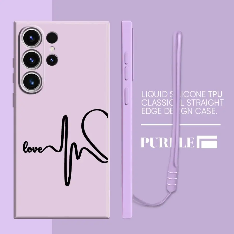 حافظة لهاتف سامسونج جالاكسي S20 S24 FE S22 Ultra Note 20 10 Ultra S25 Edge S21 Plus S23 خطوط الأزواج الحب