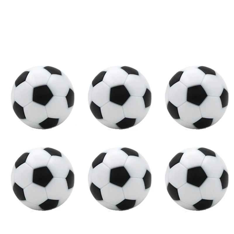 6pcs Table Soccer Balls Replacement Football Game Foosballs 32mm Mini Resin Tabletop Soccer Black And White Balls