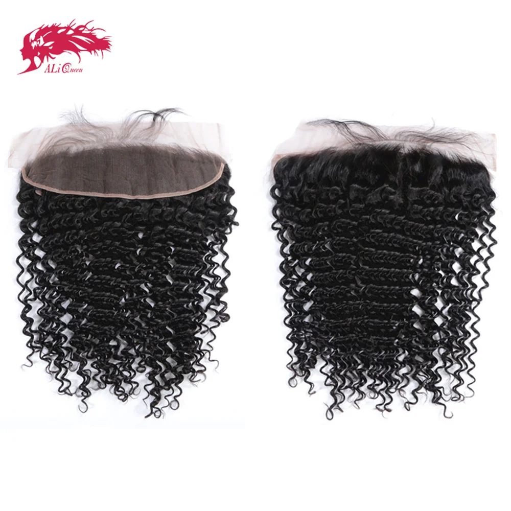 

Волосы Ali Queen с глубокими волнами 13x4 13x6, кружевные фронтальные человеческие волосы HD, кружевная застежка, оригинальные необработанные волосы, натуральный цвет, свободная часть