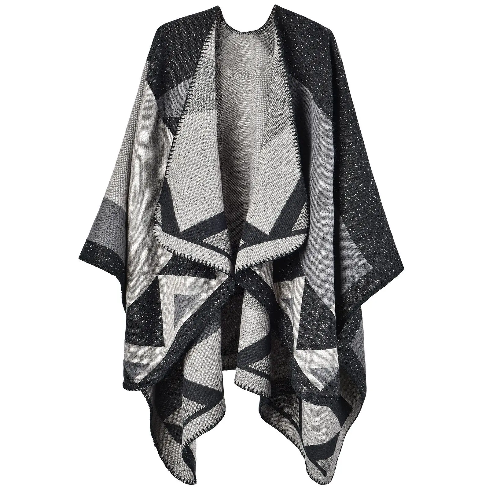 2025 New Fashion Warm Plaid Ponchos and Capes for Women Oversized Shawls and Wraps Cashmere Pashmina Female Bufanda Mujer Wh17