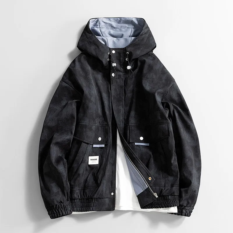 

2025 New Trend Jackets for Men Motorcycle Military Clothing Autumn and Spring Male Hooded Jacket Outdoor Casual Men's Coat