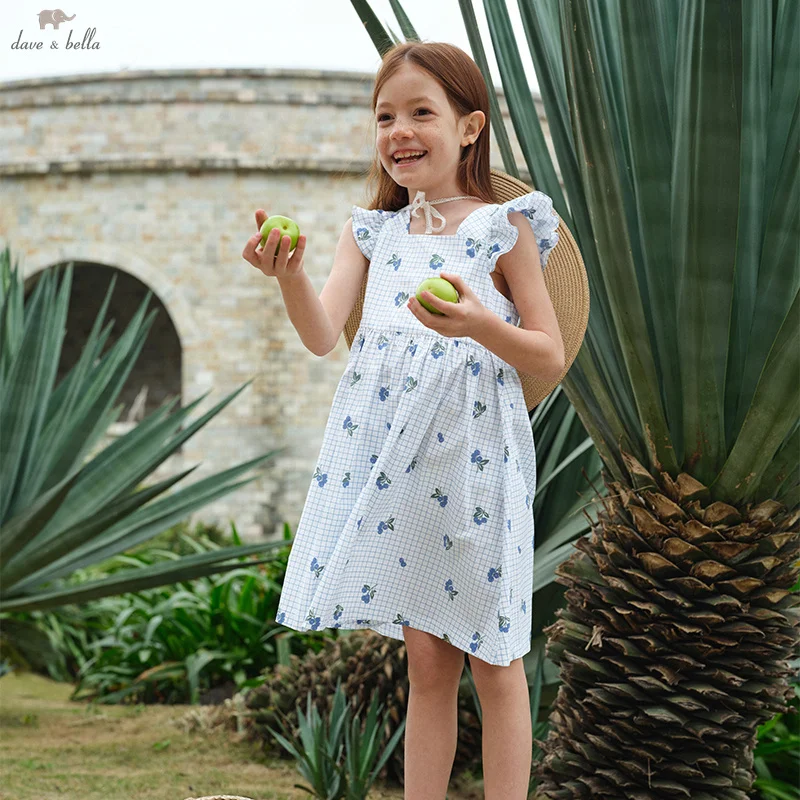 

Dave Bella Children's Princess Dresses Spring Summer Girls Cotton Skirts Fashion Outerwear Elegant Party Kids Clothing DK2252099
