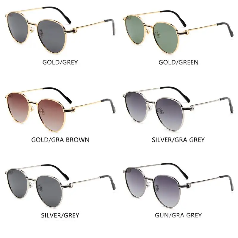 Caterside Retro Polarisierte Pilot Sonnenbrille Männer und Frauen Oval Metall Rahmen Sonnenbrille Party Outdoor Fahren Sport Shades Sommer – Detail 2