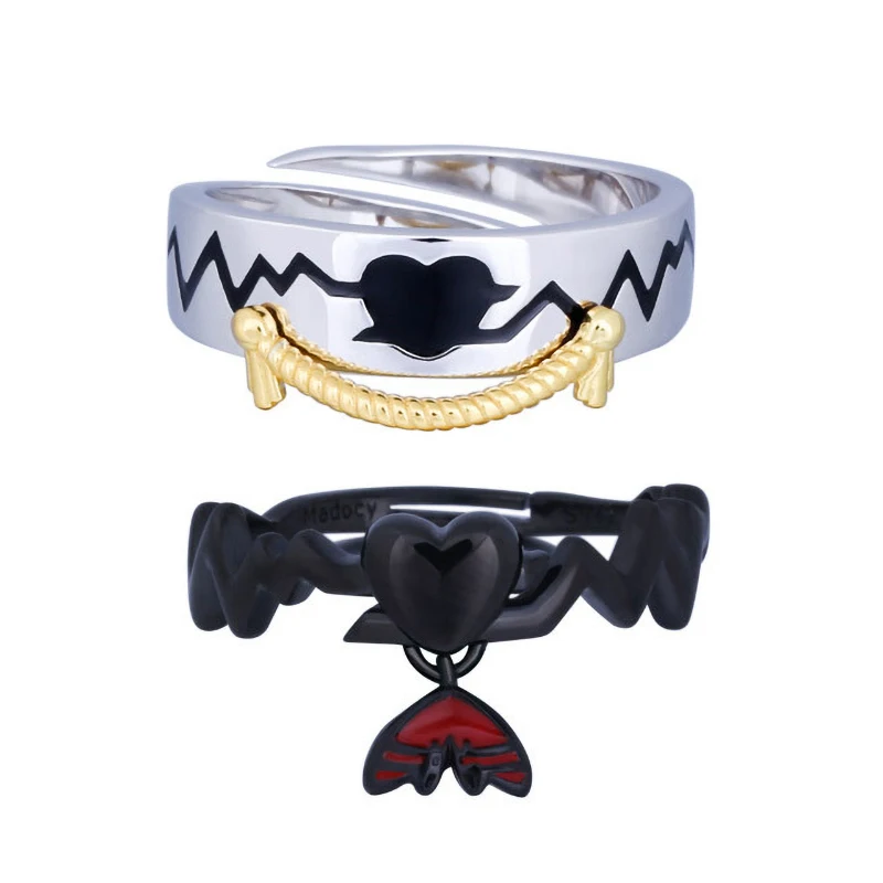 New Couple Rings Anime Kaguya-sama Love Is War Cosplay Finger Ring Jewelry Cartoon Fujiwara Chika Element Alloy Finger Accessory