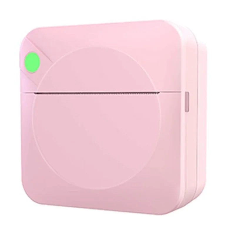 Practical-Mini Thermal Label Printer Student Wrong Question Photo Barcode Printer Portable Multifunctional Label Printer Pink