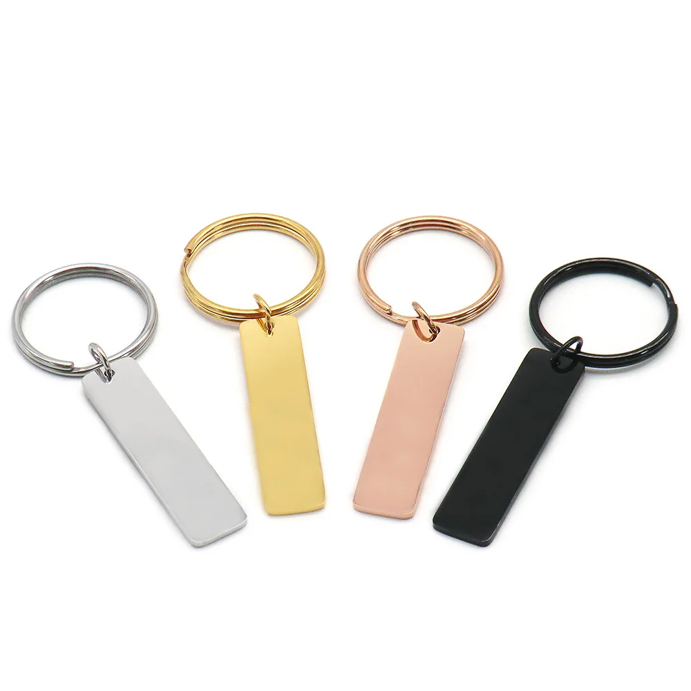 20PCS Dog ID Tags Customized Anti-lost Double-Sided Engraved Rectangle Stainless Steel Keyring Pet  Personalized Accessories