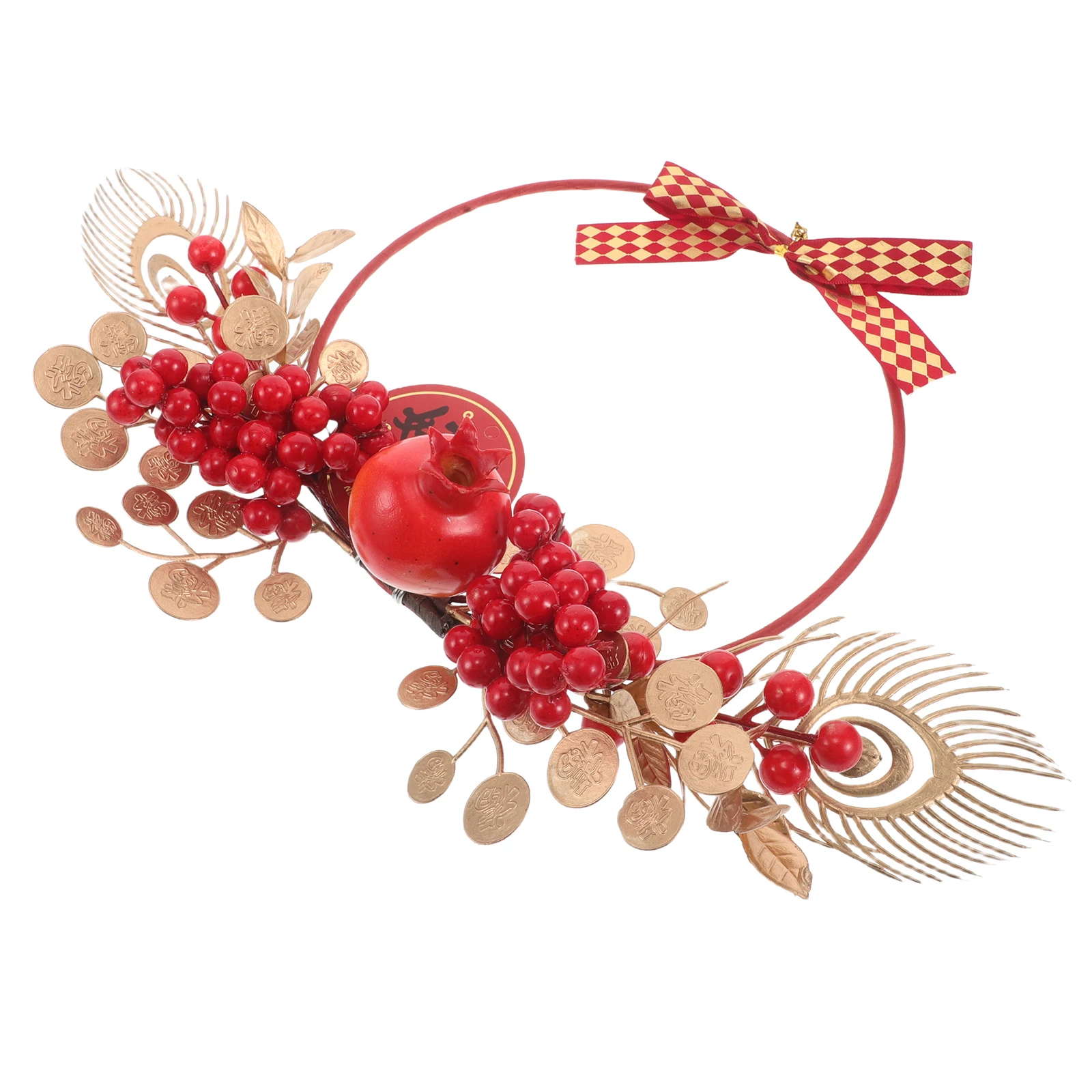 

Simulated Pomegranate Christmas Wreath Decorations Front Door Hoop Flower nament Berry Warm HomeDecoration Indoors