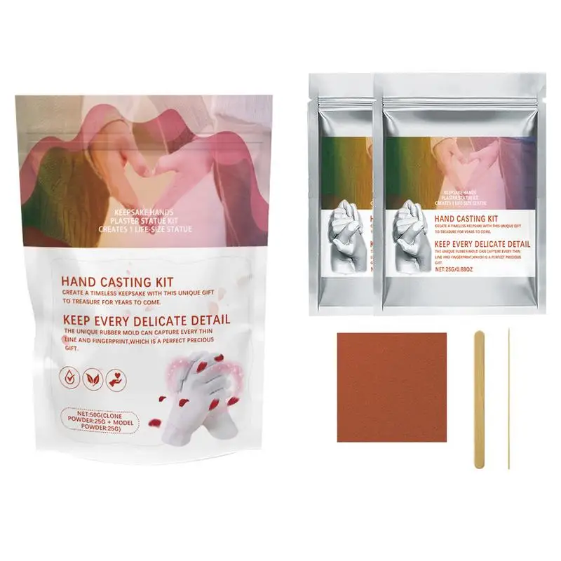 Kit de moldagem manual para casais e casais, fundição à mão, mãos de lembrança, gesso duradouro