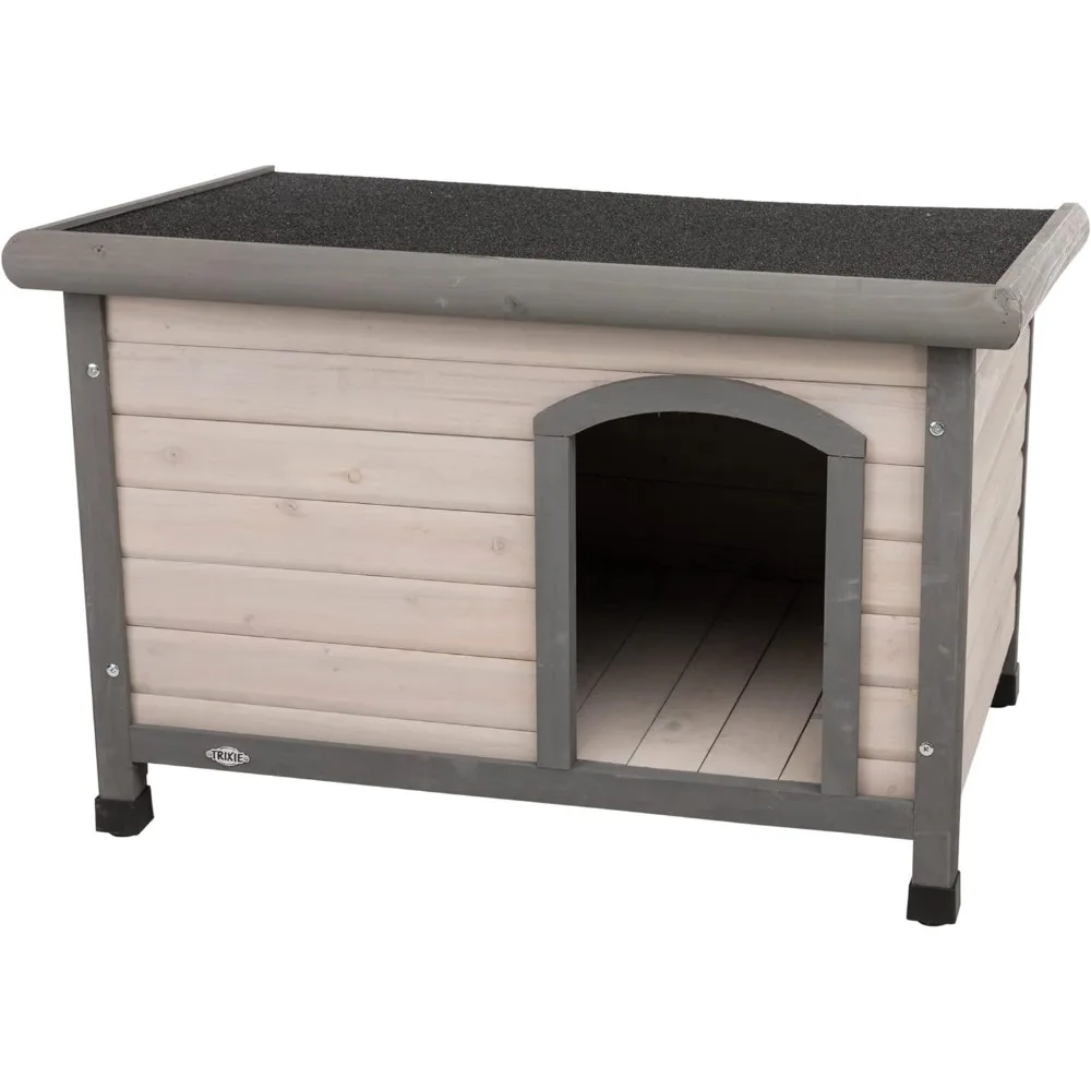 Small Classic Outdoor Dog House Weatherproof Finish Elevated Floor Puppy Kennel for Indoor Dogs Pet Supplies Products Home