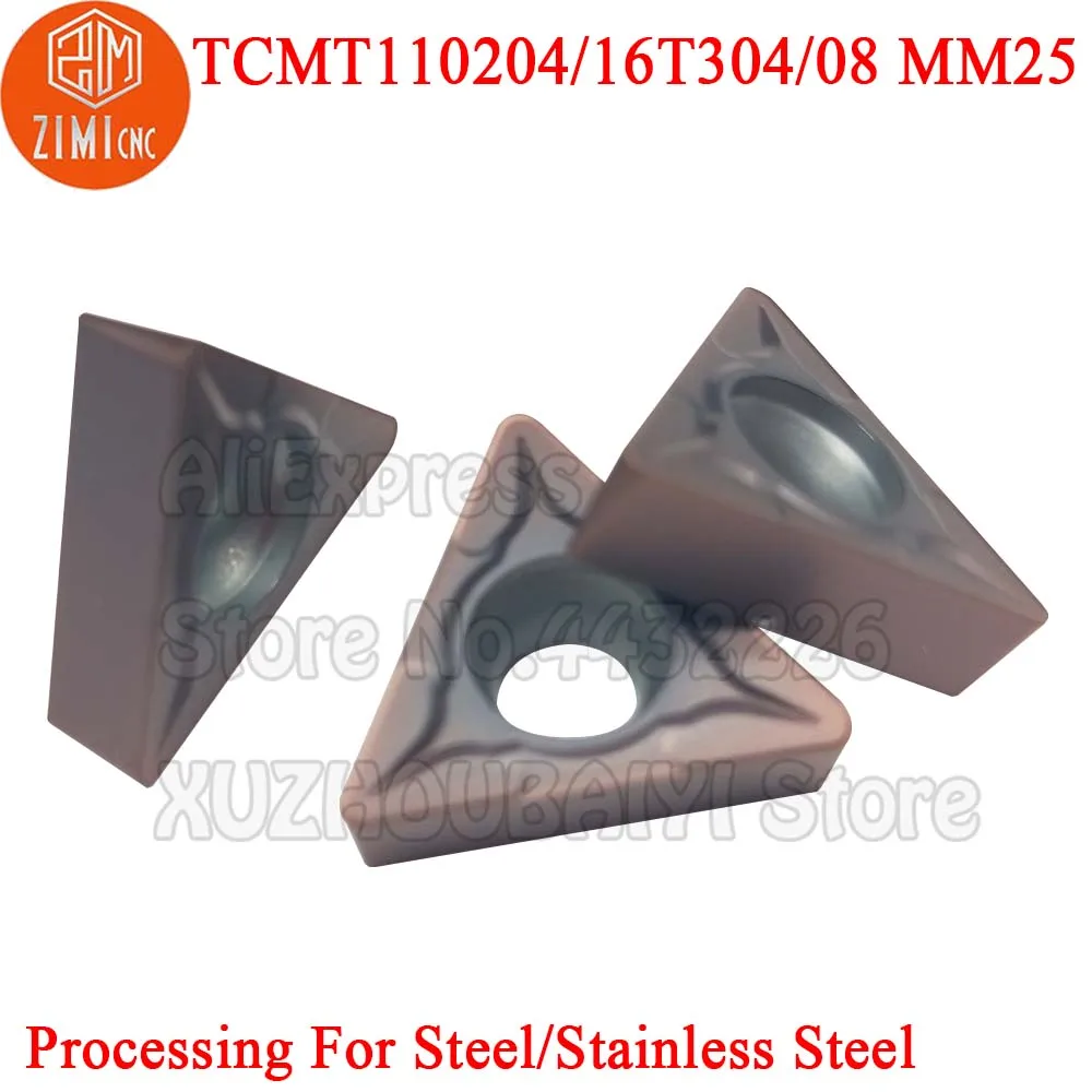 10 шт. TCMT110204 TCMT16T304 TCMT16T308 MM25 внутренние карбидные вставки токарные инструменты резак токарный станок металлическое лезвие для нержавеющей стали