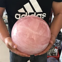 Rose quartz crystal ball, love crystal, used for home decoration, desktop ornaments, holiday gifts