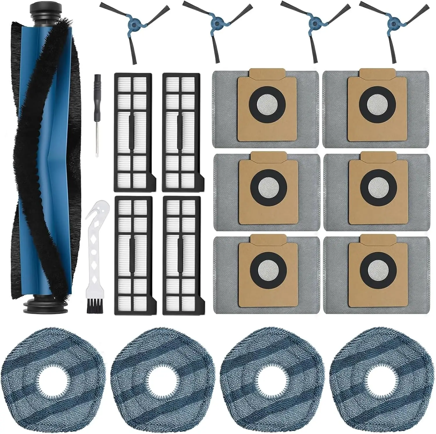 

21-Piece Robot Vacuum Accessory Kit with Main Brush, Side Brushes, Filters, Mop Pads & Tools