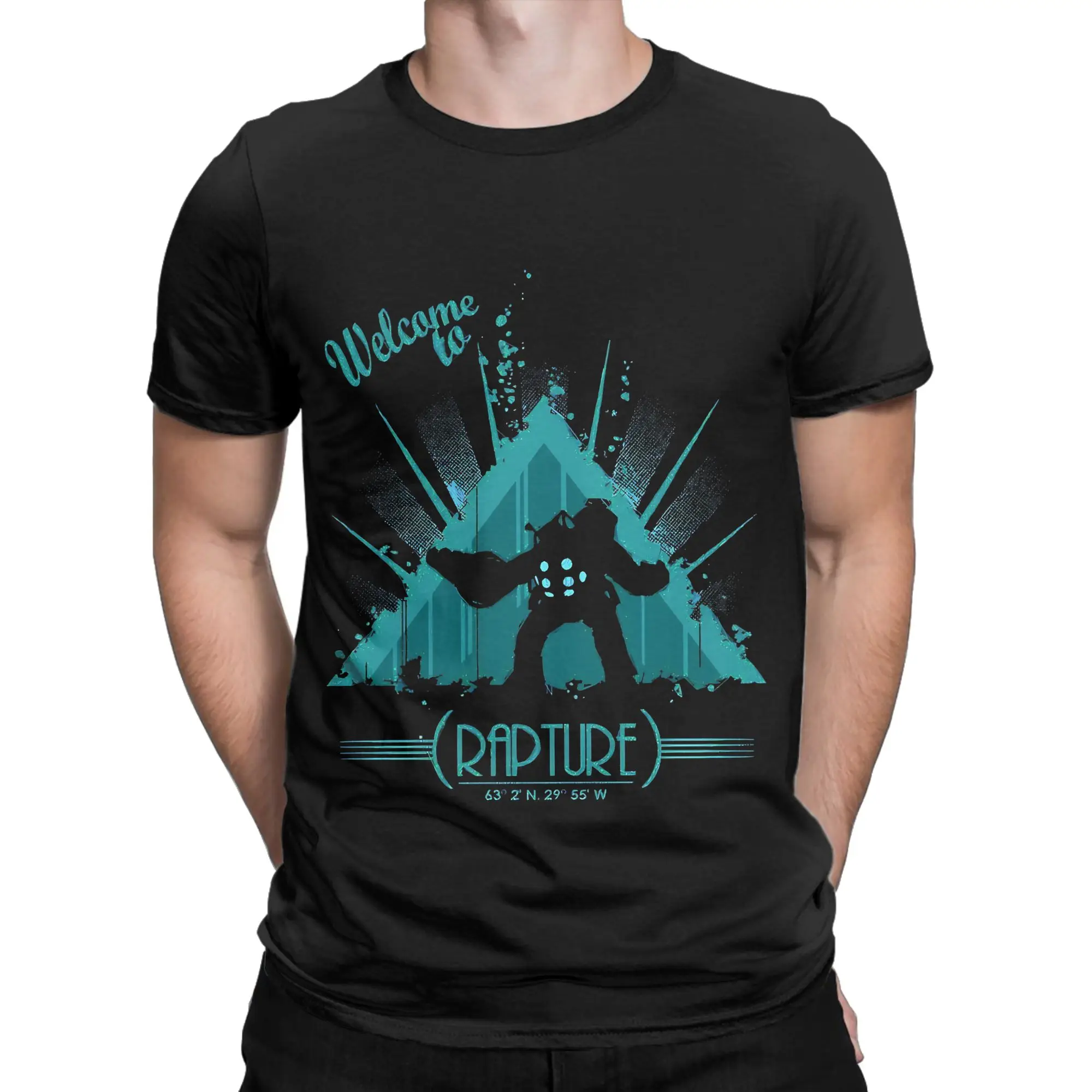 Retro Vintage Video bBioshock Games Gifts Best Men Funny 100% Cotton T-Shirt bBioShock Tees Tops For Men